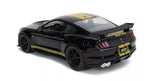 Jada -1/24 scale diecast car model of 2020 Ford Mustang Shelby GT500 Gloss Black With Gold Stripes "Bigtime Muscle" die cast model car