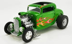 ACME 1/18 Scale Diecast 1932 Ford Blown 3 Window Hot Rod RAT FINK - Bright Green