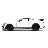 Jada 1:24 Scale Model - 2020 Ford Mustang Shelby GT500 - Gloss White With Blue Stripes