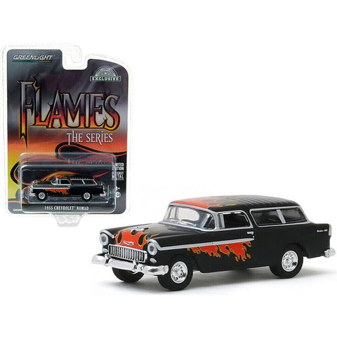 Greenlight 1/64 Flames The Series 1955 Chevrolet Nomad Hobby Exclusive 30117 8B